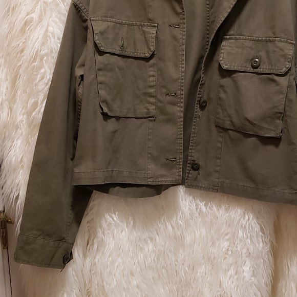 Vans Olive Green Women's Cropped Cargo Jacket - Size S - Picture 2 of 8